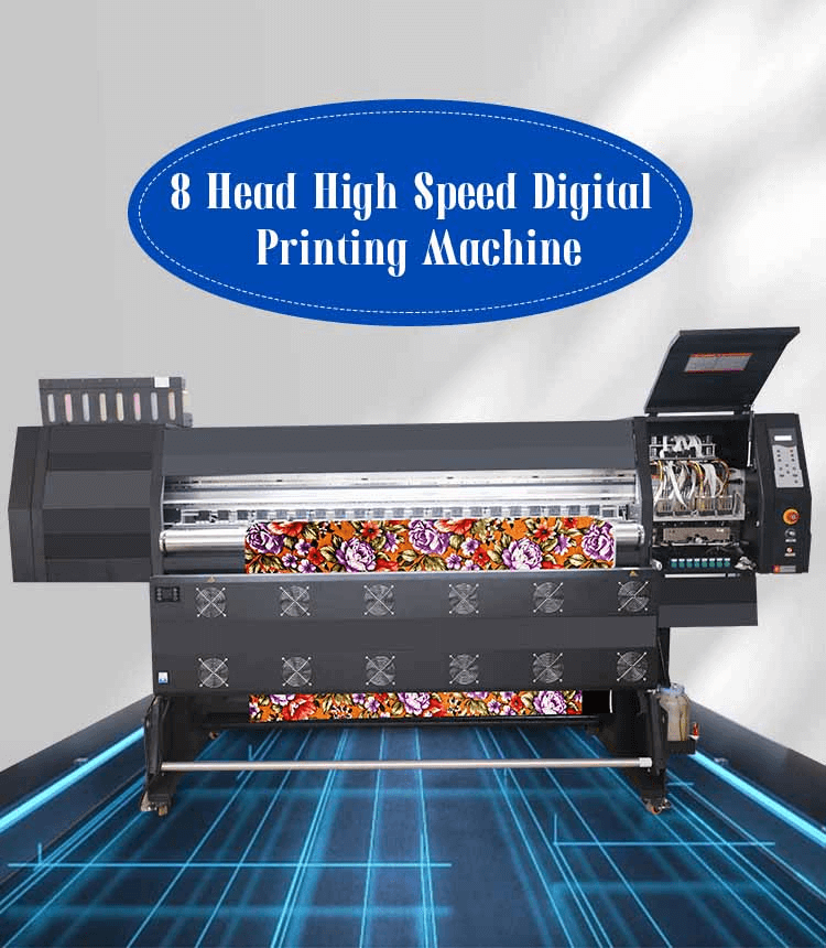 8 heads high speed digital  printing machine